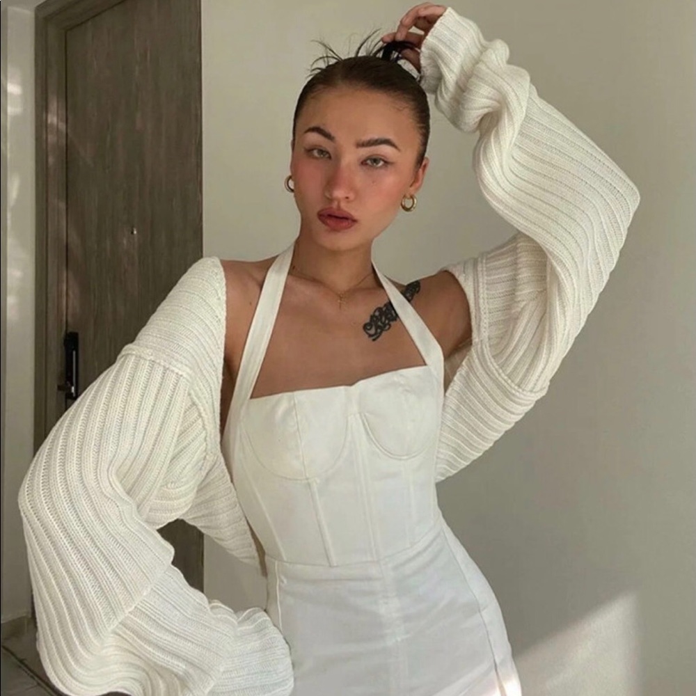 Gray 100%cotton knitted long sleeves casual sha… - Picture 7 of 17